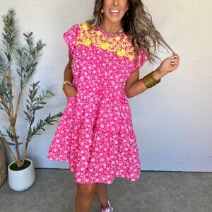 THML Floral Print Embroidered Front Size Small